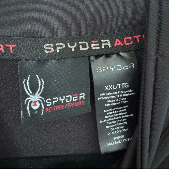 SPYDER  Active/Sport Quarter Zip Black Active wear top Men's XXL - Picture 2 of 6